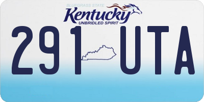 KY license plate 291UTA