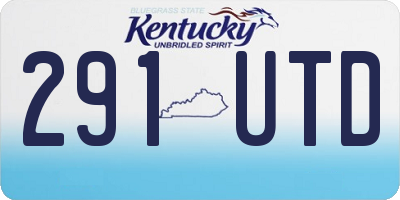 KY license plate 291UTD