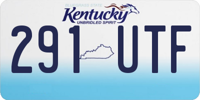 KY license plate 291UTF