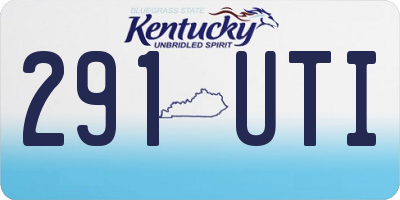 KY license plate 291UTI