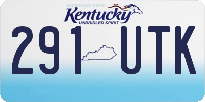 KY license plate 291UTK