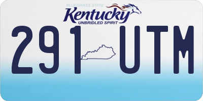 KY license plate 291UTM