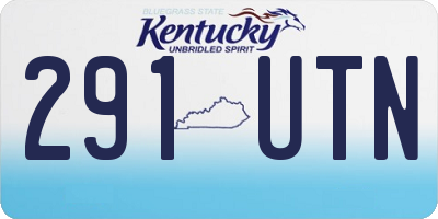KY license plate 291UTN