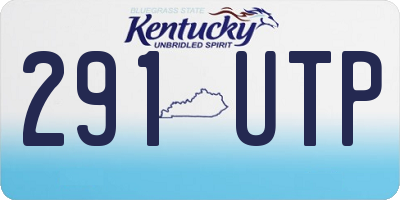 KY license plate 291UTP