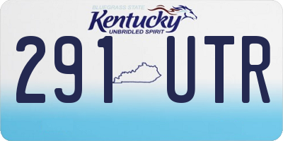KY license plate 291UTR