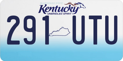 KY license plate 291UTU