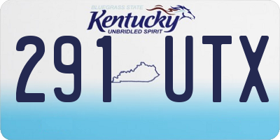 KY license plate 291UTX