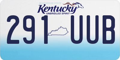 KY license plate 291UUB