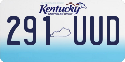 KY license plate 291UUD