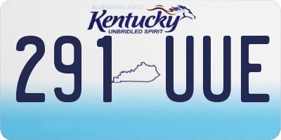 KY license plate 291UUE
