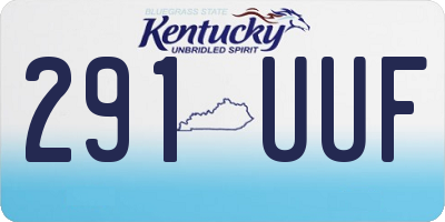 KY license plate 291UUF