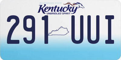 KY license plate 291UUI
