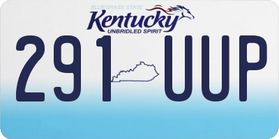 KY license plate 291UUP