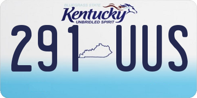 KY license plate 291UUS