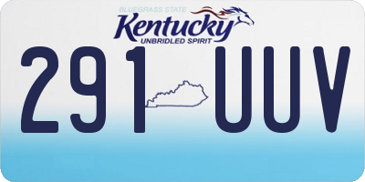 KY license plate 291UUV