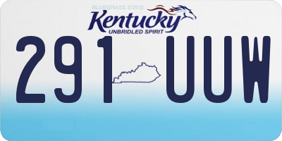 KY license plate 291UUW