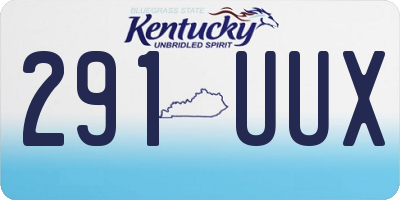 KY license plate 291UUX
