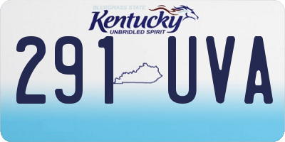 KY license plate 291UVA