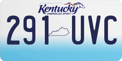 KY license plate 291UVC