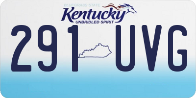 KY license plate 291UVG