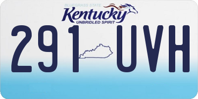 KY license plate 291UVH