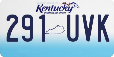 KY license plate 291UVK