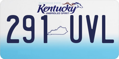 KY license plate 291UVL