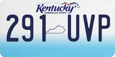 KY license plate 291UVP