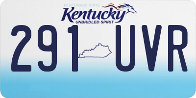 KY license plate 291UVR