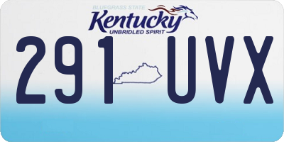 KY license plate 291UVX