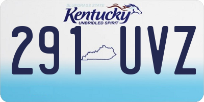 KY license plate 291UVZ