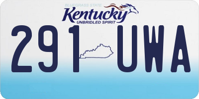 KY license plate 291UWA