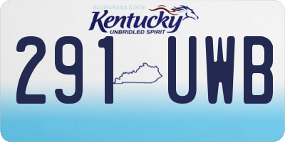 KY license plate 291UWB