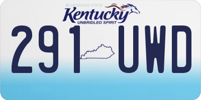 KY license plate 291UWD