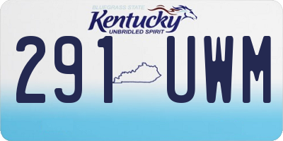 KY license plate 291UWM