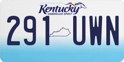 KY license plate 291UWN