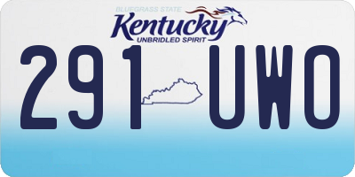 KY license plate 291UWO