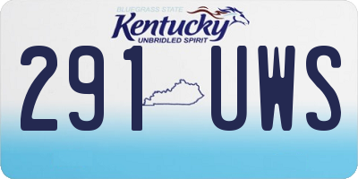 KY license plate 291UWS