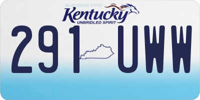 KY license plate 291UWW