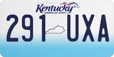 KY license plate 291UXA