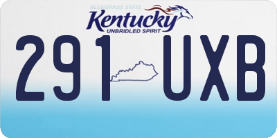 KY license plate 291UXB