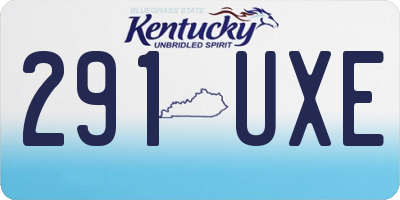 KY license plate 291UXE