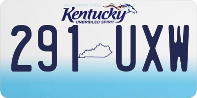 KY license plate 291UXW