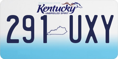 KY license plate 291UXY