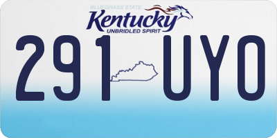 KY license plate 291UYO