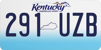 KY license plate 291UZB