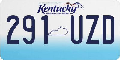 KY license plate 291UZD