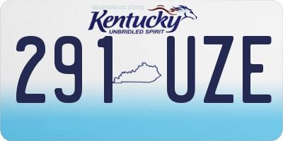KY license plate 291UZE
