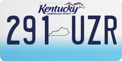 KY license plate 291UZR
