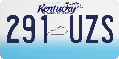 KY license plate 291UZS